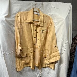 Alfred Dunner Gold Utility Jacket with Textured Fabric